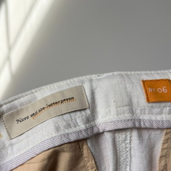 Anthropologie Pilcro and The Letterpress White Linen Cotton Pants Women's 6 - Picture 8 of 9